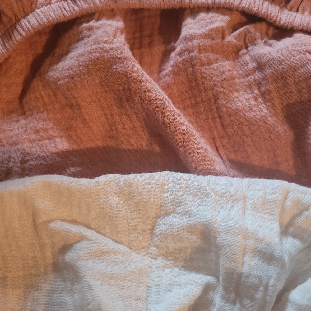 Baby's Basinette Sheets Pink and Cream NWOT